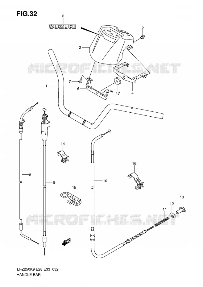 GUIDON Suzuki QUAD 250 QUADSPORT 2010  LT-Z250L0(E28/E33)