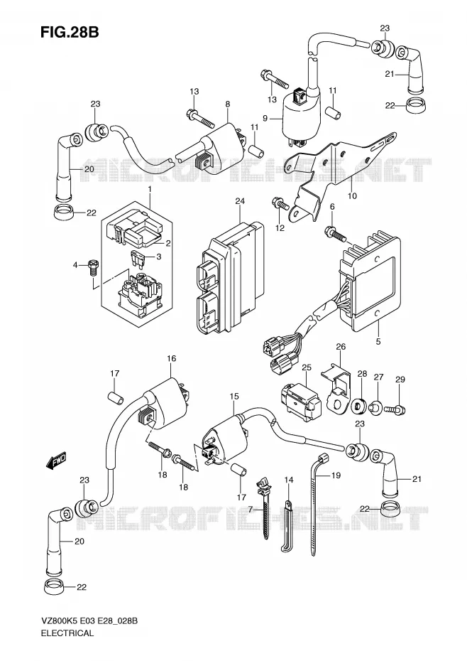 PARTIE ELECTRIQUE (MODEL K9 E33) Suzuki MOTO 800 MARAUDER 2007  VZ800K7(E3/E28)