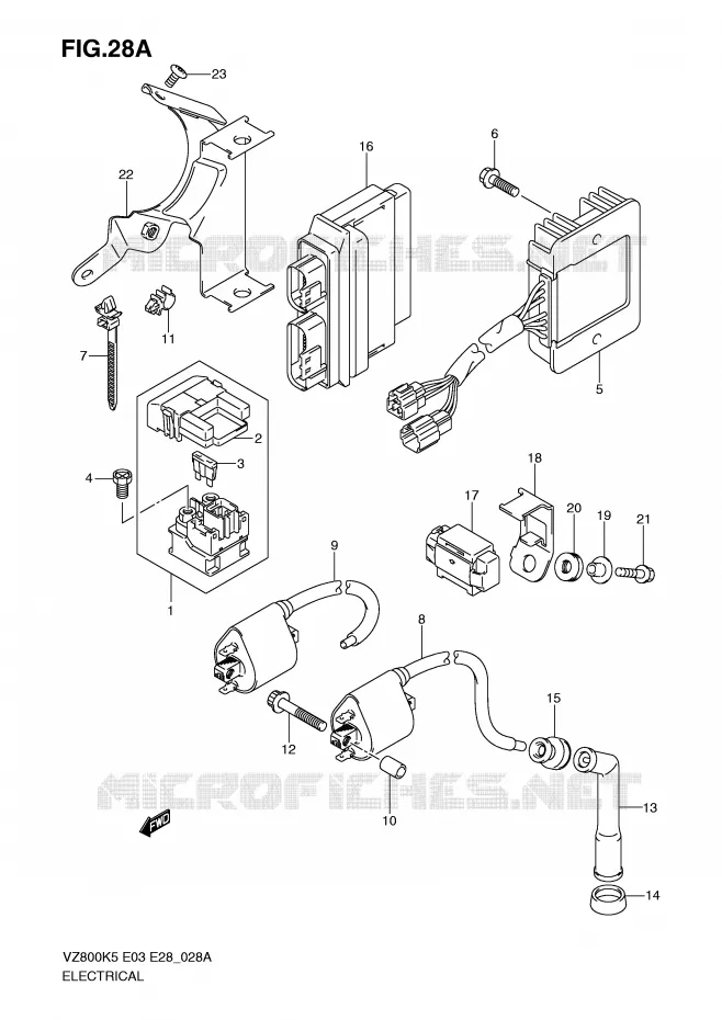 PARTIE ELECTRIQUE (MODEL K9 E3,E28) Suzuki MOTO 800 MARAUDER 2007  VZ800ZK7(E3/E28)