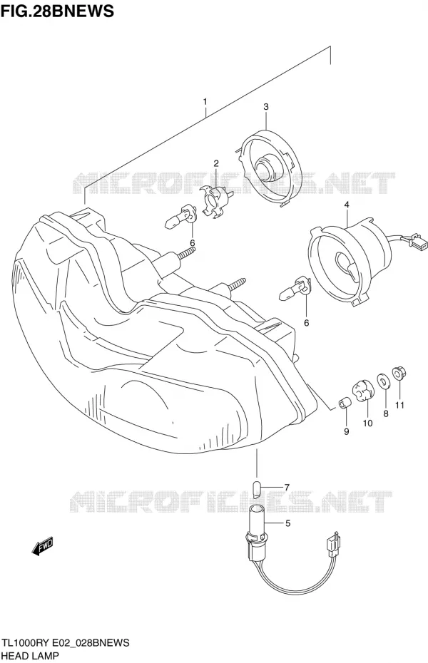 PHARE (E4,E18,E22,E25,E34) Suzuki MOTO 1000 TL-R 2000  TL1000RY(E2)