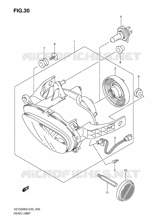 PHARE Suzuki MOTO 1500 MARAUDER-M90 2009  VZ1500K9(E2)
