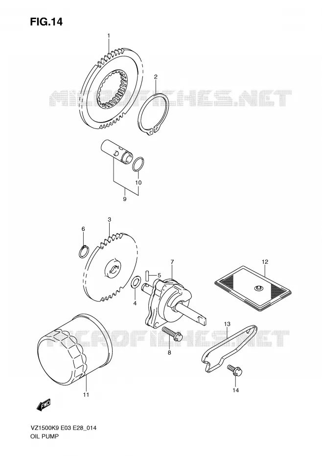 POMPE A HUILE Suzuki MOTO 1500 BOULEVARD 2010  VZ1500L0(E3/E28)