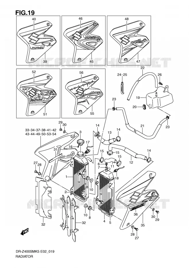 RADIATEUR Suzuki MOTO 400 DR-Z 2009  DR-Z400SMK9(E2)