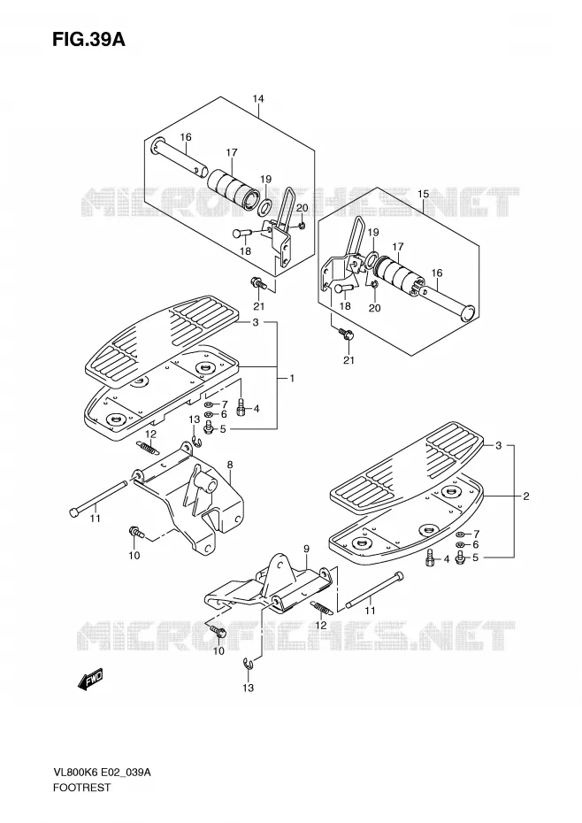 REPOSE PIEDS (MODEL K9/L0) Suzuki MOTO 800 VOLUSIA 2007  VL800UEK7(E2)
