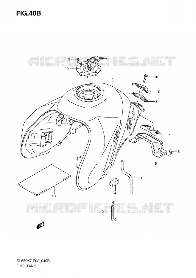 RESERVOIR D'ESSENCE (MODEL K9/L0) Suzuki MOTO 650 V-STROM 2009  DL650UEK9(E2)