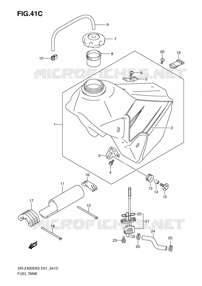 RESERVOIR D'ESSENCE (MODEL K9) Suzuki MOTO 400 DR-Z 2009  DR-Z400EK9(E1)