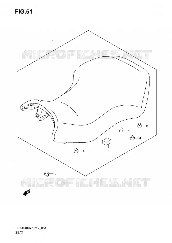 SELLE Suzuki QUAD 450 KINGQUAD 2009  LT-A450XK9(P17)