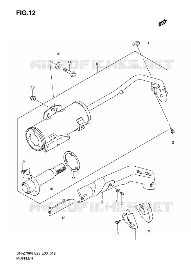 SILENCIEUX Suzuki MOTO 70 DR-Z 2012  DR-Z70L0(E28/E33)
