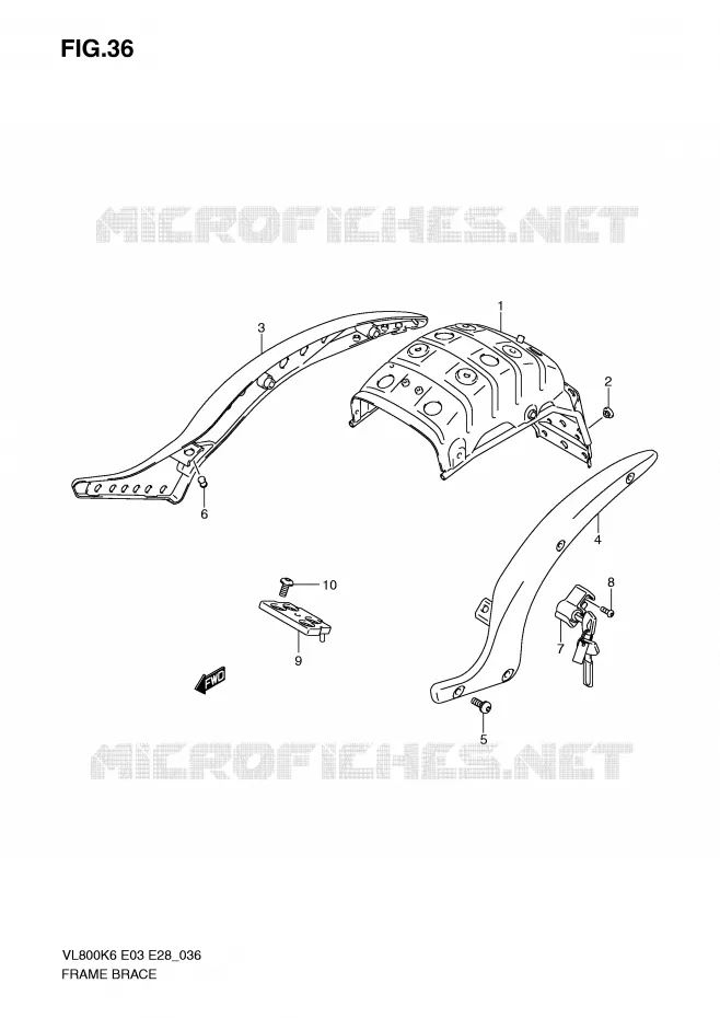 SUPPORT CADRE Suzuki MOTO 800 VOLUSIA 2010  VL800CL0(E3/E28)
