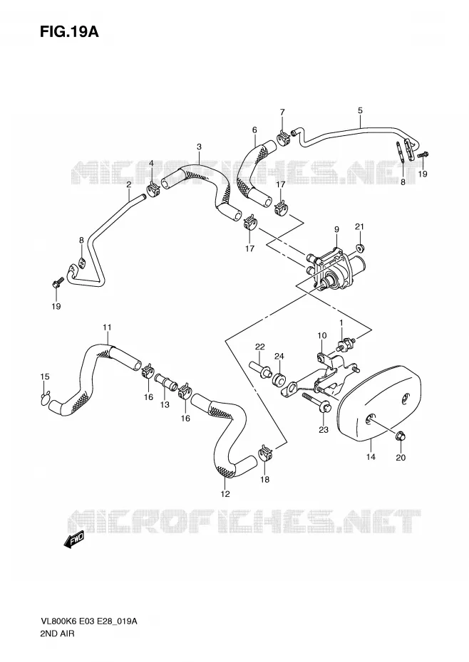 SYSTÈME DE RECYCLAGE GAZ D'ECHAPPEMENT (MODEL K9/L0) Suzuki MOTO 800 VOLUSIA 2006  VL800TK6(E3/E28)