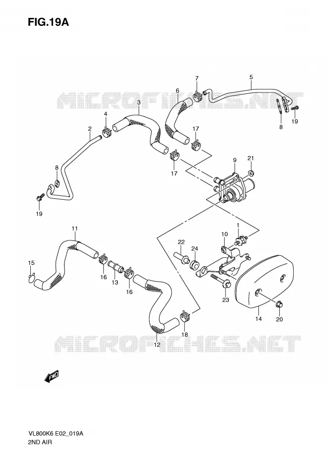 SYSTÈME DE RECYCLAGE GAZ D'ECHAPPEMENT (MODEL K9/L0) Suzuki MOTO 800 VOLUSIA 2010  VL800L0(E2)