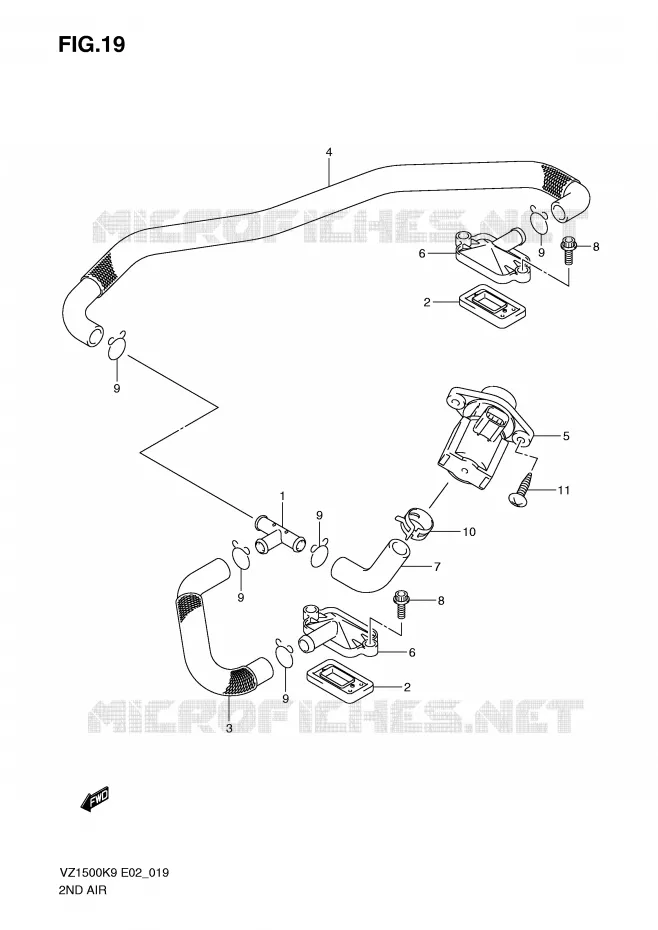 SYSTÈME DE RECYCLAGE GAZ D'ECHAPPEMENT Suzuki MOTO 1500 MARAUDER-M90 2009  VZ1500K9(E2)