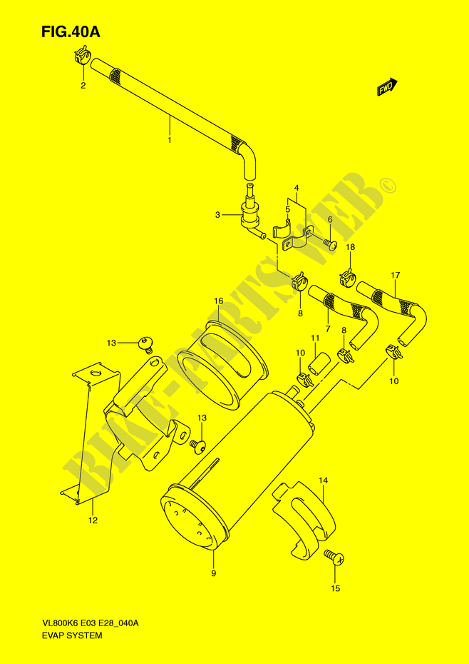 SYSTÈME DE RECYCLAGE VAPEURS CARBURANT (MODEL K9/L0 E33) pour Suzuki INTRUDER 800 2009