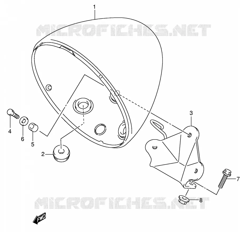 BOL DE PHARE (MODELE K5) Suzuki MOTO 800 VOLUSIA 2002  VL800K2(E2)