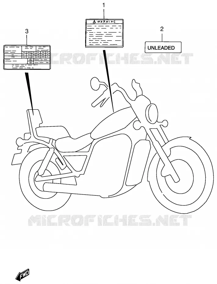 ETIQUETTE D'AVERTISSEMENT (MODELE W/X) Suzuki MOTO 800 INTRUDER 2000  VS800GLY(E2)