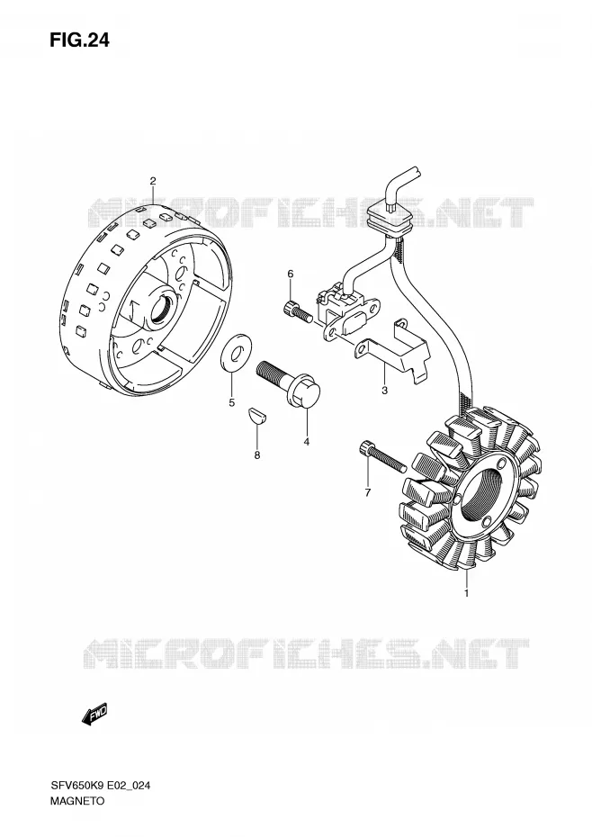 ALLUMAGE ROTOR - STATOR Suzuki MOTO 650 GLADIUS 2009  SFV650K9(E2)