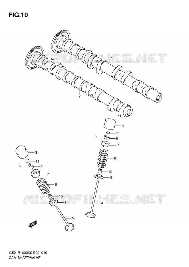 ARBRE A CAMES - SOUPAPES Suzuki MOTO 1000 GSX-R 2010  GSX-R1000ZUFL0(E2)