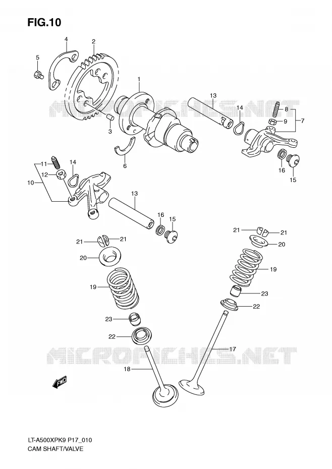 ARBRE A CAMES - SOUPAPES Suzuki QUAD 500 KINGQUAD 2010  LT-A500XPL0(P17)