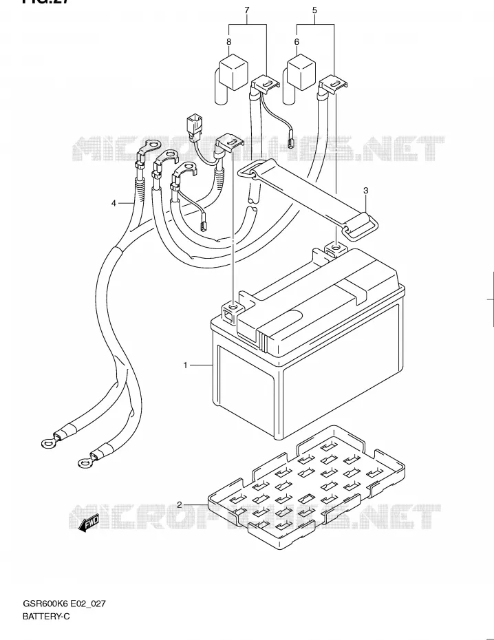 BATTERIE Suzuki MOTO 600 GSR 2010  GSR600AL0(E2)