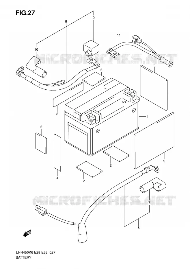 BATTERIE Suzuki QUAD 450 QUADRACER 2008  LT-R450K8(E28/E33)