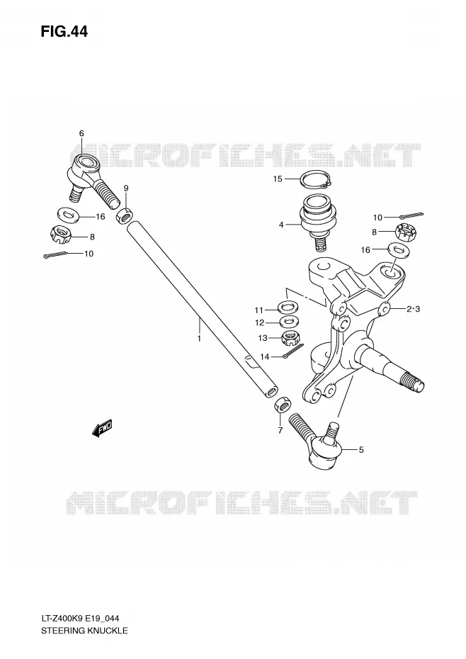 BIELLETTES DE DIRECTION - MOYEU Suzuki QUAD 400 QUADSPORT 2010  LT-Z400ZL0(E19)