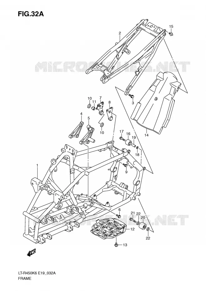 CADRE (MODEL K9) Suzuki QUAD 450 QUADRACER 2008  LT-R450ZK8(E19)