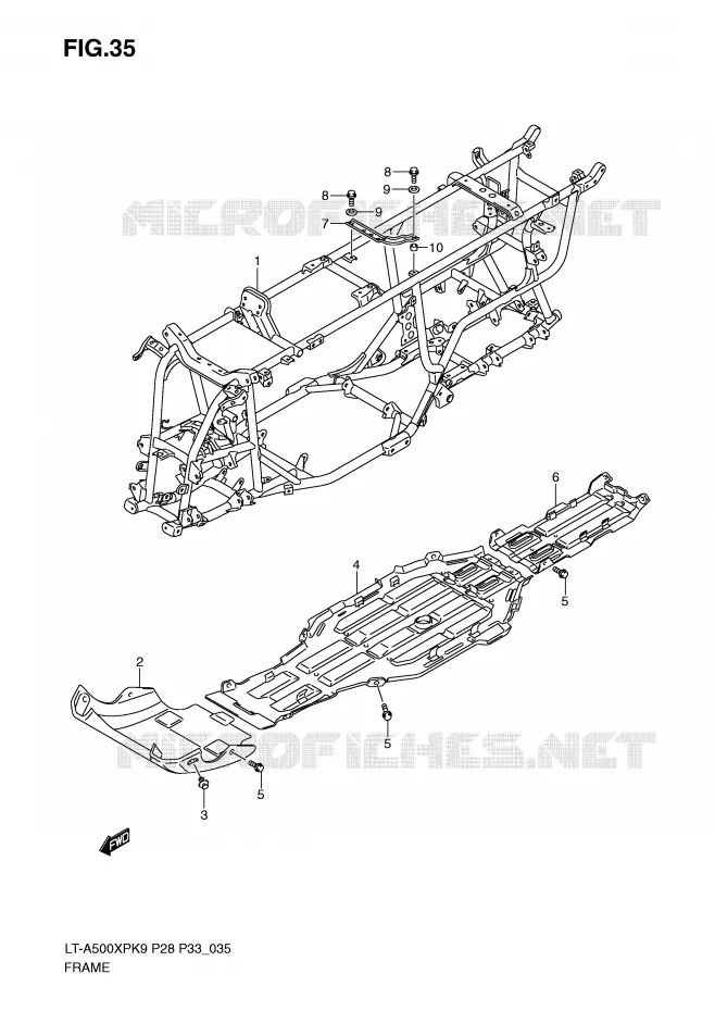CADRE Suzuki QUAD 500 KINGQUAD 2010  LT-A500XPL0(P28/P33)