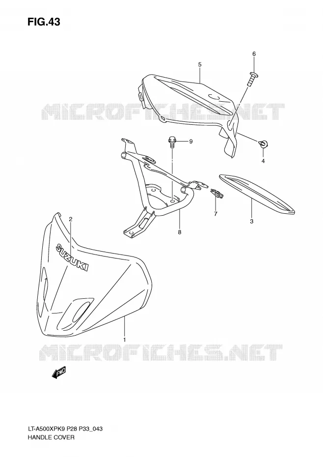 CARENAGE DE GUIDON (MODEL K9) Suzuki QUAD 500 VINSON 2009  LT-A500XPK9(P28/P33)