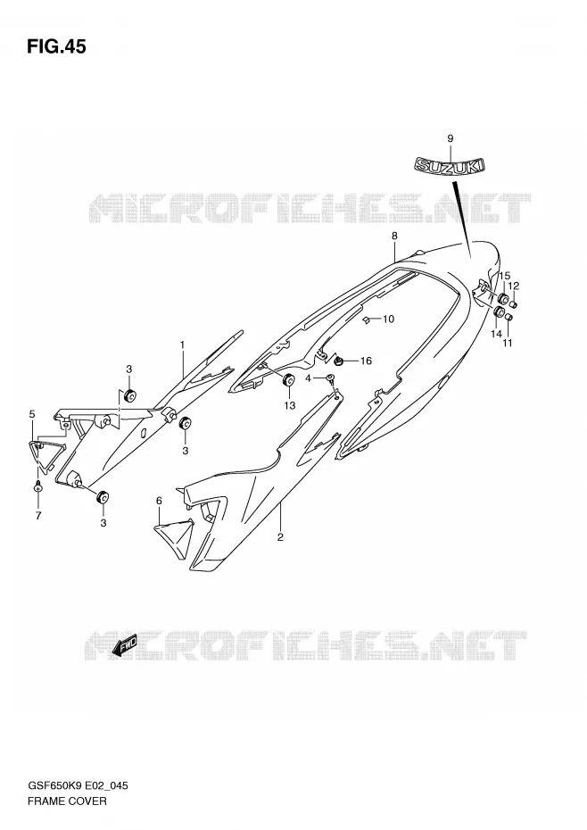 CARENAGES (WITH COWLING) Suzuki MOTO 650 BANDIT 2009  GSF650AK9(E2)