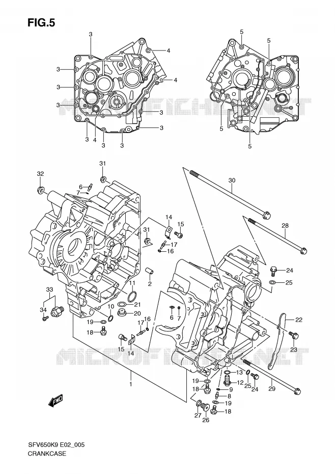 CARTER Suzuki MOTO 650 GLADIUS 2009  SFV650UK9(E2)