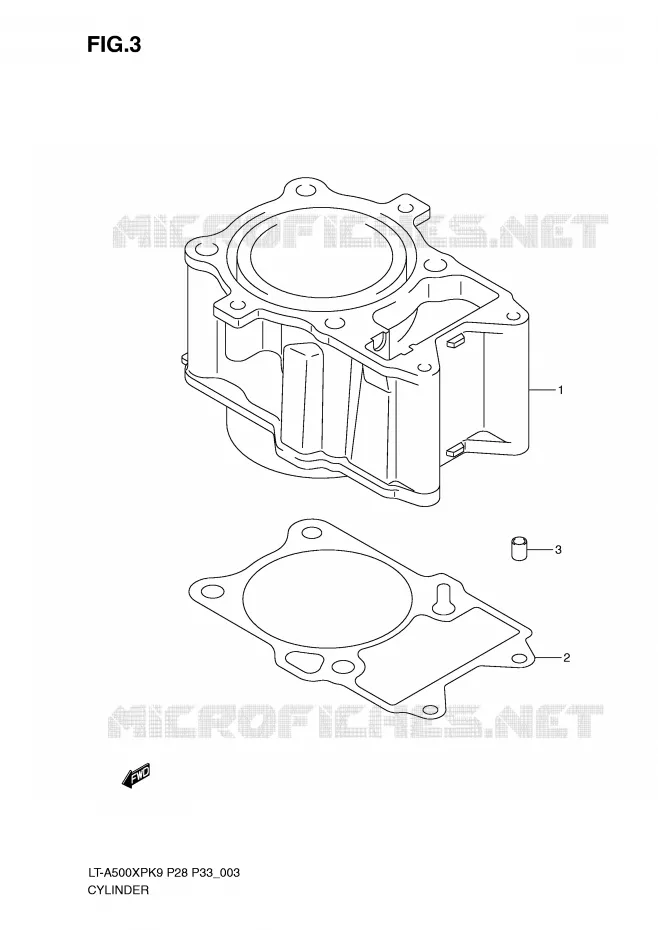 CYLINDRE Suzuki QUAD 500 VINSON 2009  LT-A500XPZK9(P28/P33)