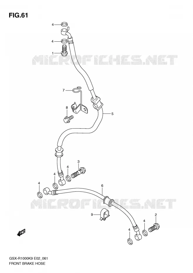 DURITE DE FREIN AVANT Suzuki MOTO 1000 GSX-R 2009  GSX-R1000UFK9(E2)