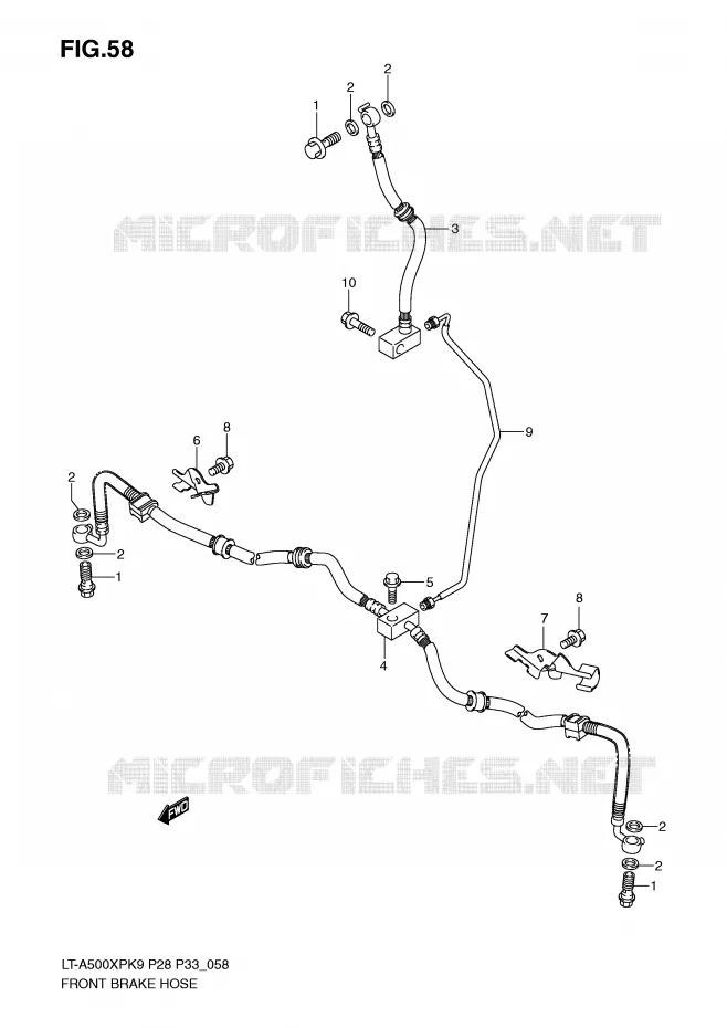 DURITE DE FREIN AVANT Suzuki QUAD 500 KINGQUAD 2010  LT-A500XPZL0(P28/P33)