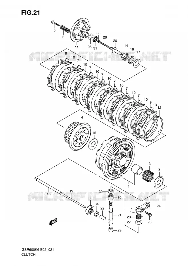 EMBRAYAGE Suzuki MOTO 600 GSR 2007  GSR600K7(E2)