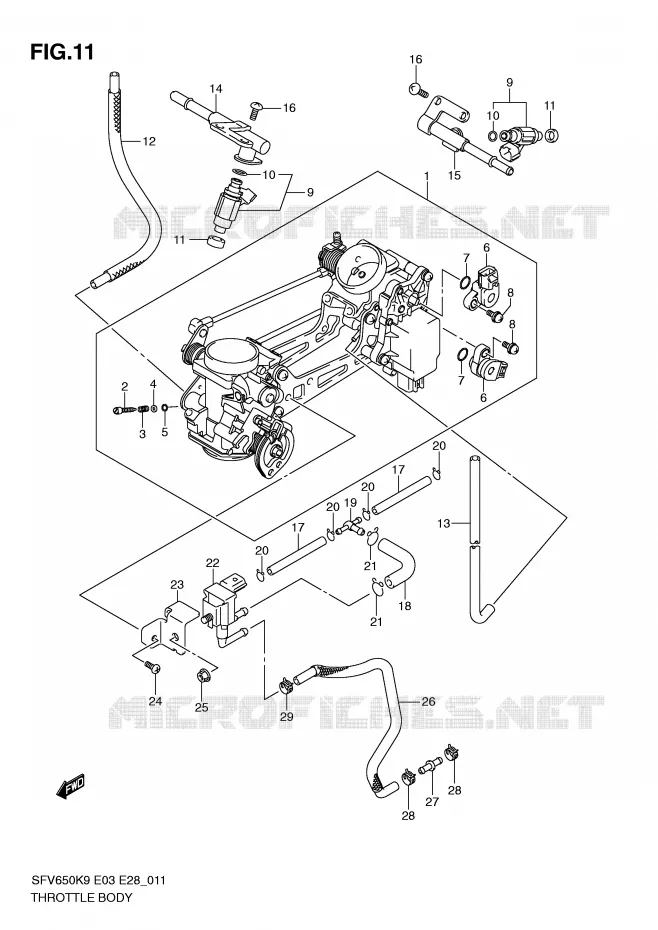 ENSEMBLE INJECTION Suzuki MOTO 650 GLADIUS 2010  SFV650L0(E3/E28)