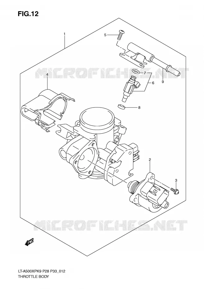 ENSEMBLE INJECTION Suzuki QUAD 500 VINSON 2009  LT-A500XPZK9(P28/P33)