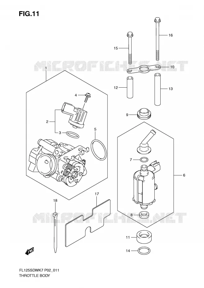 ENSEMBLE INJECTION Suzuki SCOOTER 125 FL 2007  FL125SDWK7(P2)