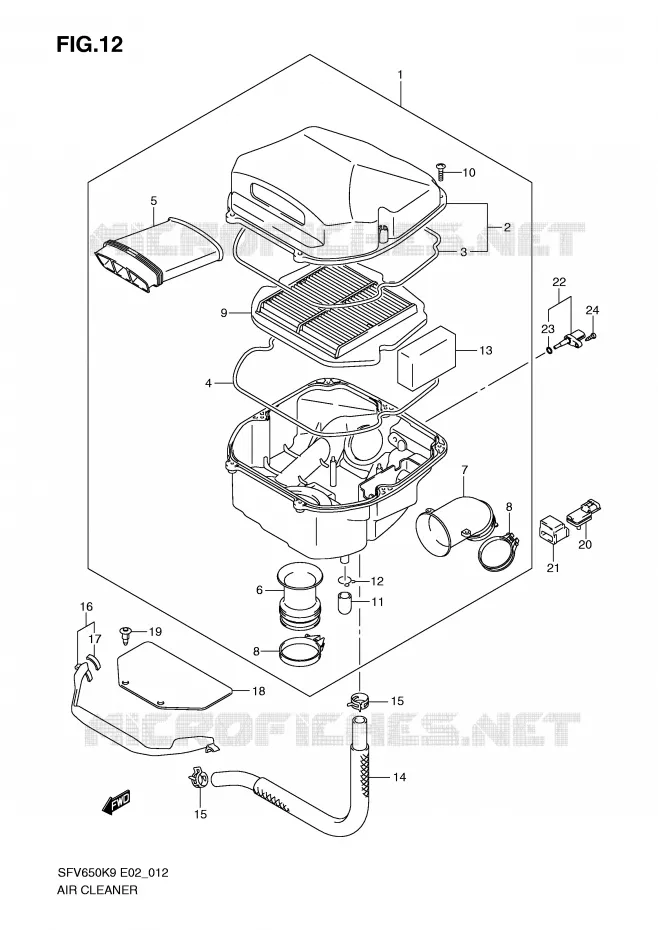 FILTRE A AIR Suzuki MOTO 650 GLADIUS 2009  SFV650AK9(E2)