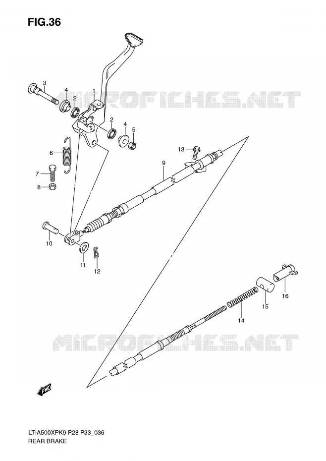 FREIN ARRIERE Suzuki QUAD 500 KINGQUAD 2009  LT-A500XPZK9(P28/P33)