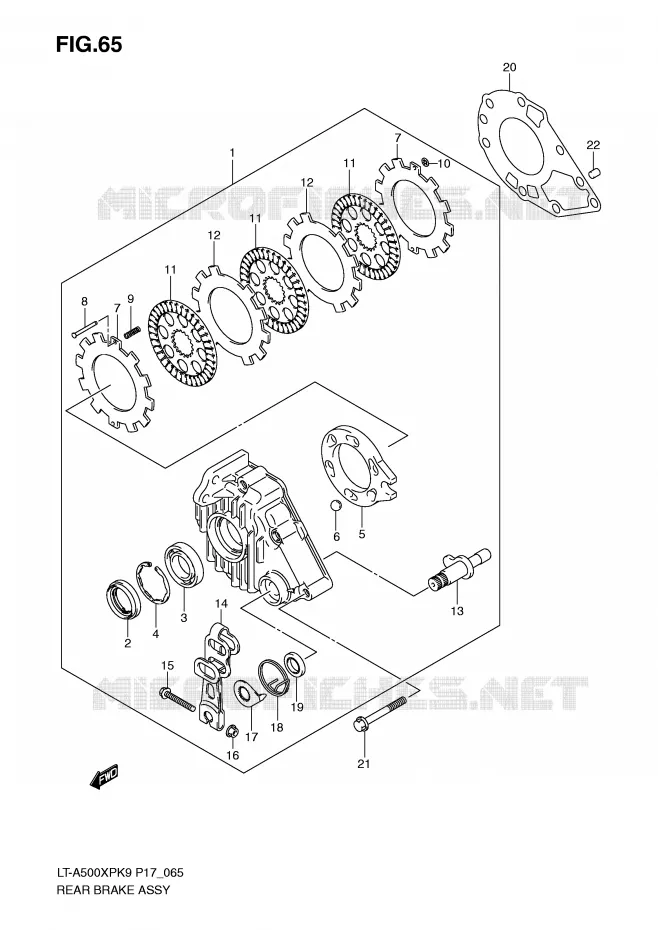 FREIN ARRIERE Suzuki QUAD 500 VINSON 2009  LT-A500XPK9(P17)