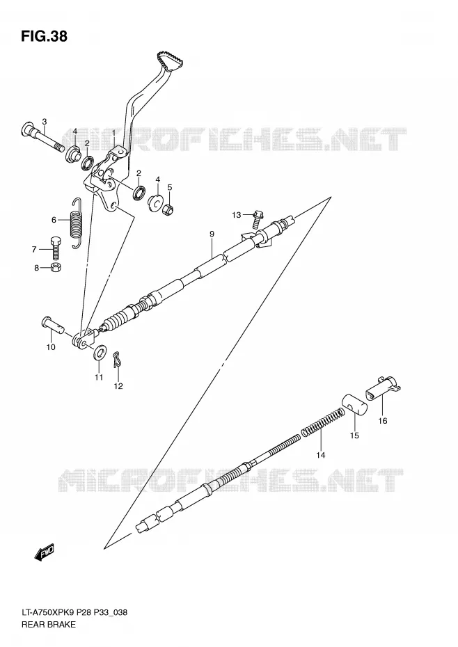 FREIN ARRIERE Suzuki QUAD 750 KINGQUAD 2010  LT-A750XPZL0(P28/P33)