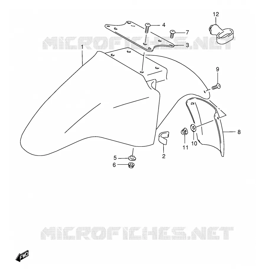 GARDE BOUE AVANT Suzuki MOTO 500 GS-E 1997  GS500EV(E2)