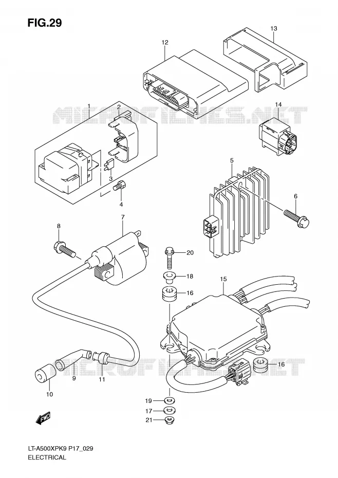 PARTIE ELECTRIQUE (MODEL K9) Suzuki QUAD 500 VINSON 2009  LT-A500XPZK9(P17)