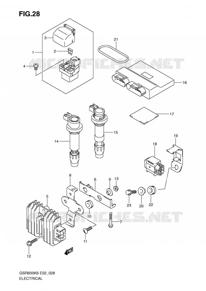 PARTIE ELECTRIQUE Suzuki MOTO 600 GSR 2009  GSR600UAK9(E2)