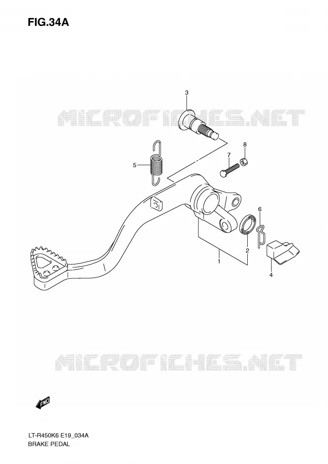 PEDALE DE FREIN (MODEL K9/L0) Suzuki QUAD 450 QUADRACER 2008  LT-R450ZK8(E19)