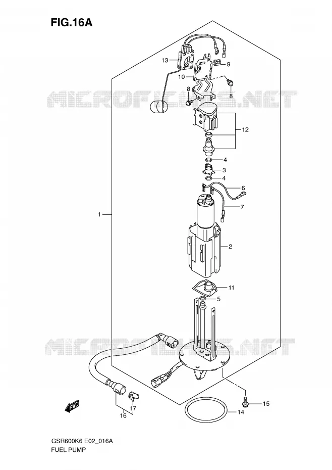 POMPE A ESSENCE (MODEL K9/L0) Suzuki MOTO 600 GSR 2008  GSR600UAK8(E2)