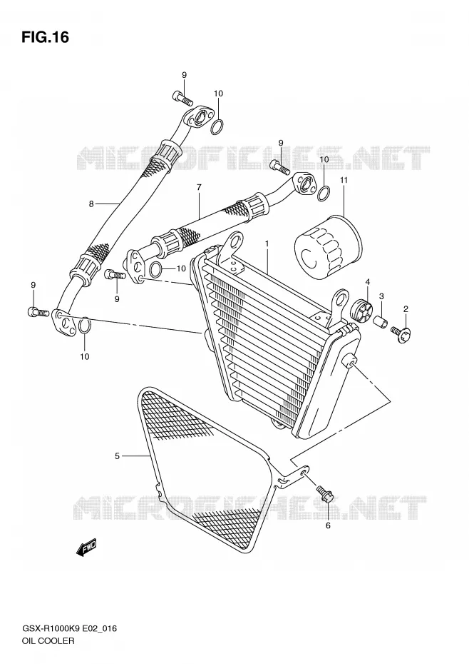 RADIATEUR D'HUILE Suzuki MOTO 1000 GSX-R 2009  GSX-R1000K9(E2)