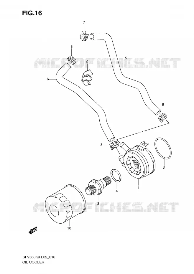 RADIATEUR D'HUILE Suzuki MOTO 650 GLADIUS 2010  SFV650AL0(E2)