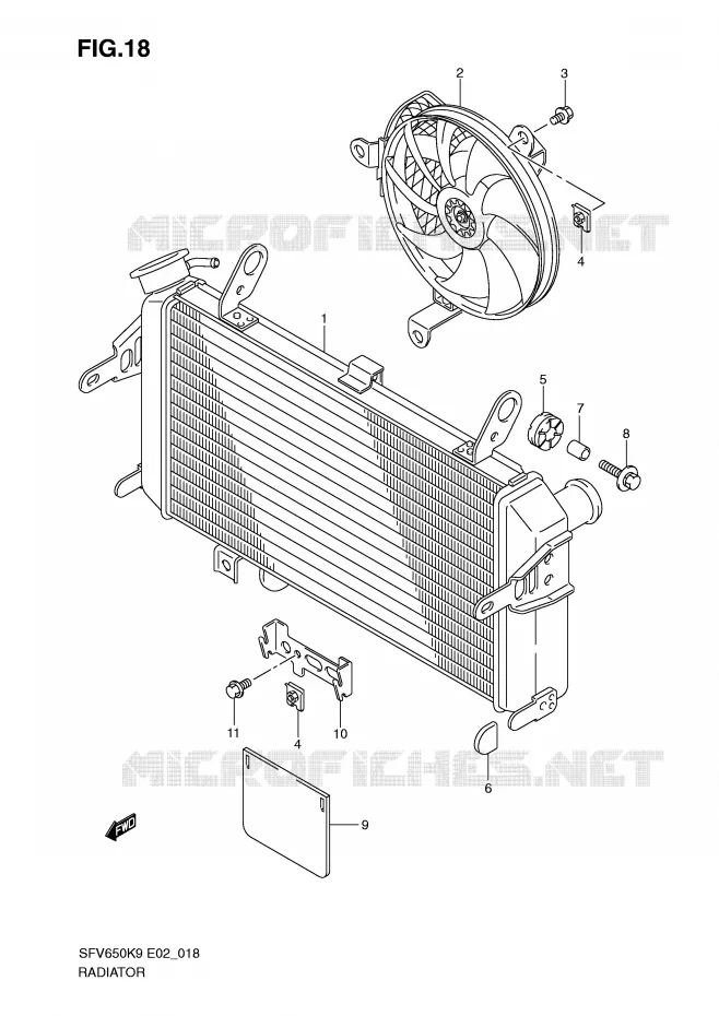 RADIATEUR Suzuki MOTO 650 GLADIUS 2009  SFV650K9(E2)