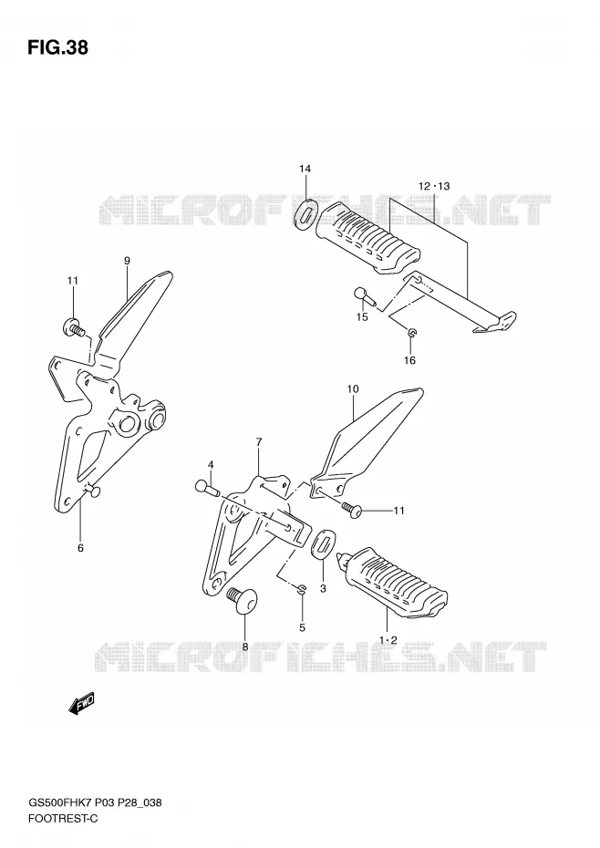 REPOSE PIED Suzuki MOTO 500 GS-E 2010  GS500HL0(P3)